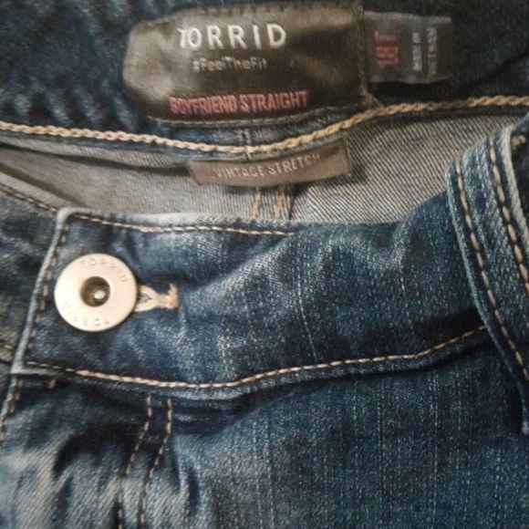 Torrid Blue Boyfriend Jeans - Picture 2 of 10